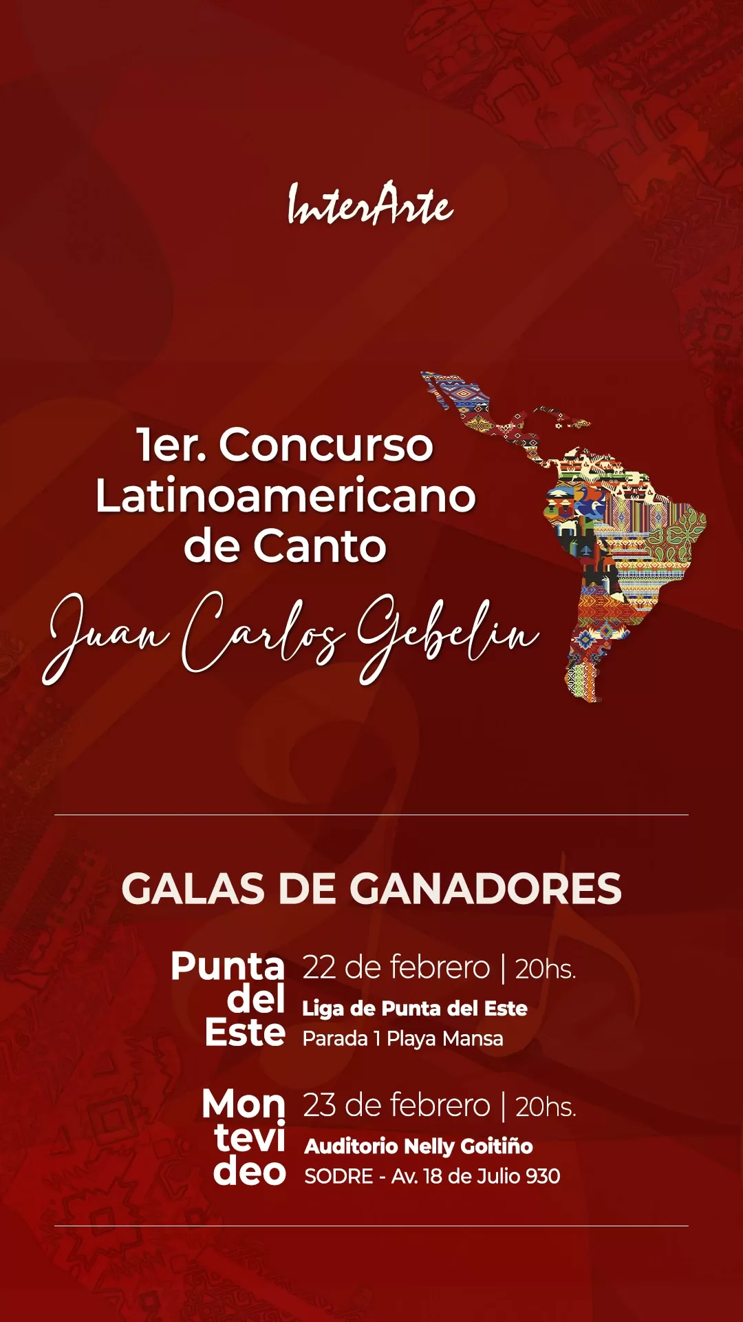 Concurso Latinoamericano de Canto Juan Carlos Gebelin flyer